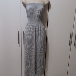 Lark+Grey Strapless Gray/White Dress Size Small